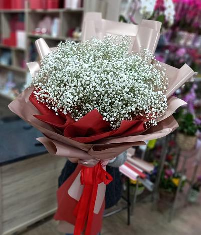 Букет цветов из: Гипсофила в Голубое