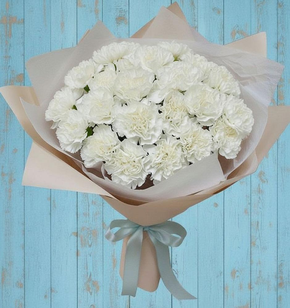 Букет цветов из: Гвоздики в Голубое