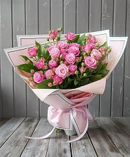 Букет Розовый кустик в Голубое