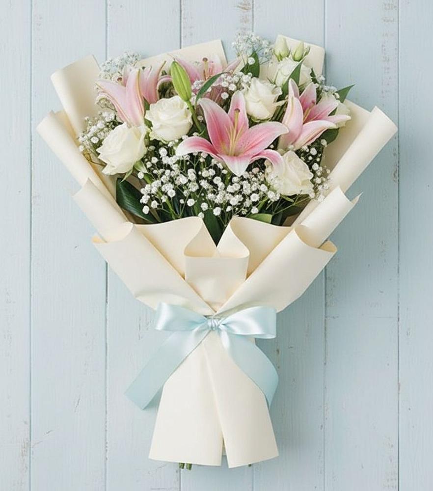 Букет цветов из: Лилии в Голубое