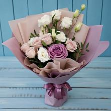 Букет цветов из:  Розы и Лизиантусы #REPLACE_PRED# Голубое