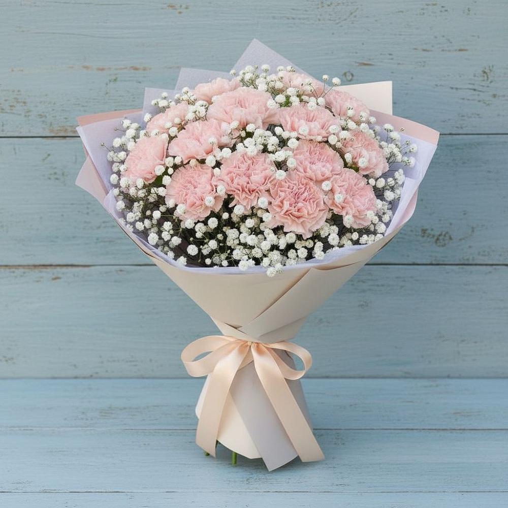 Букет цветов из: Гвоздики в Голубое