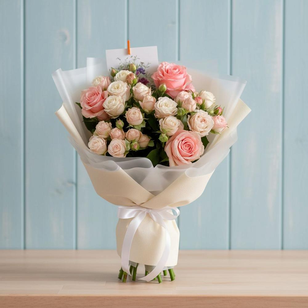 Букет цветов из: Розы в Голубое