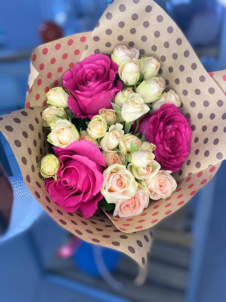 Букет цветов из: Розы в Голубое