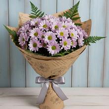 Букет цветов из:  Хризантемы в Голубое