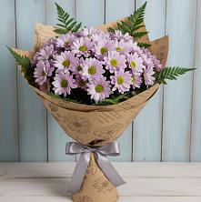 Букет цветов из:  Хризантемы в Голубое