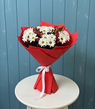 Букет цветов из:  Хризантемы в Голубое