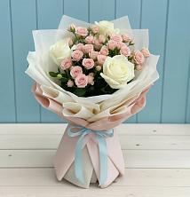 Букет цветов из:  Розы в Голубое