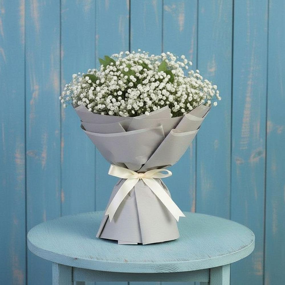 Букет цветов из: Гипсофила в Голубое