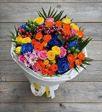 Букет цветов из:  Розы и Хризантемы в Голубое