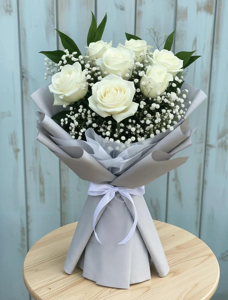 Букет цветов из: Розы в Голубое