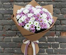 Букет цветов из:  Хризантемы в Голубое