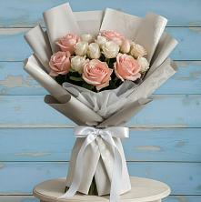 Букет цветов из:  Розы в Голубое