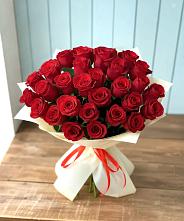 Букет 29 Красных роз #REPLACE_PRED# Голубое