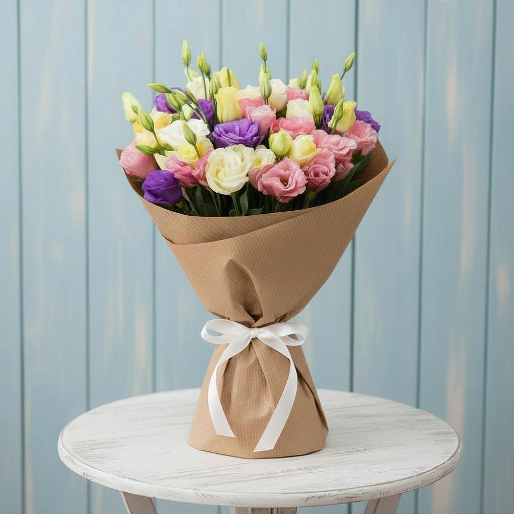 Букет цветов из: Лизиантусы в Голубое