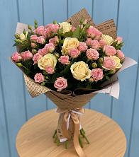 Букет цветов из:  Розы в Голубое