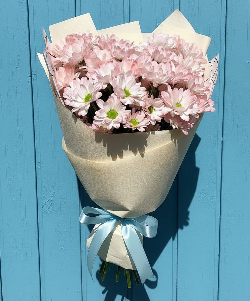 Букет цветов из: Хризантемы в Голубое