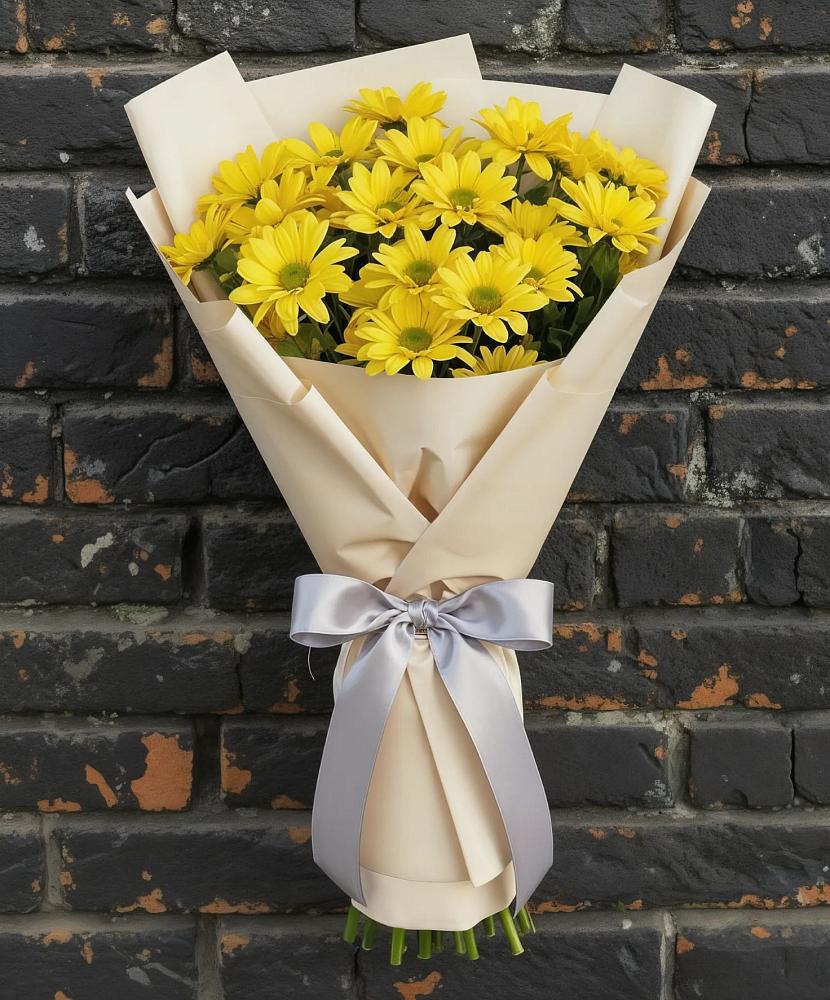 Букет цветов из: Хризантемы в Голубое