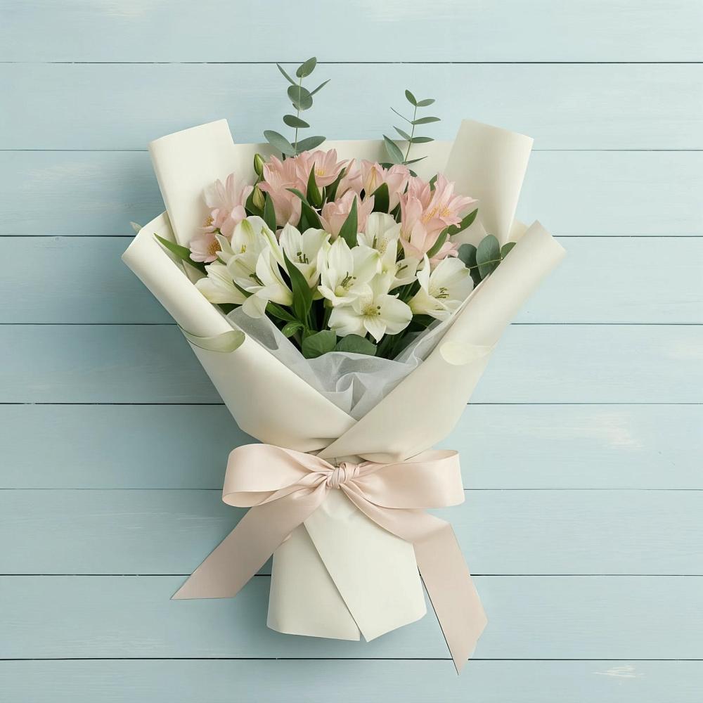 Букет цветов из: Альстромерии в Голубое