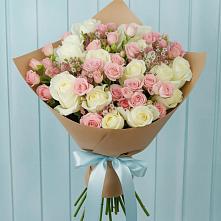 Букет цветов из:  Розы в Голубое