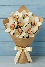 Букет цветов из:  Орхидеи и Розы в Голубое