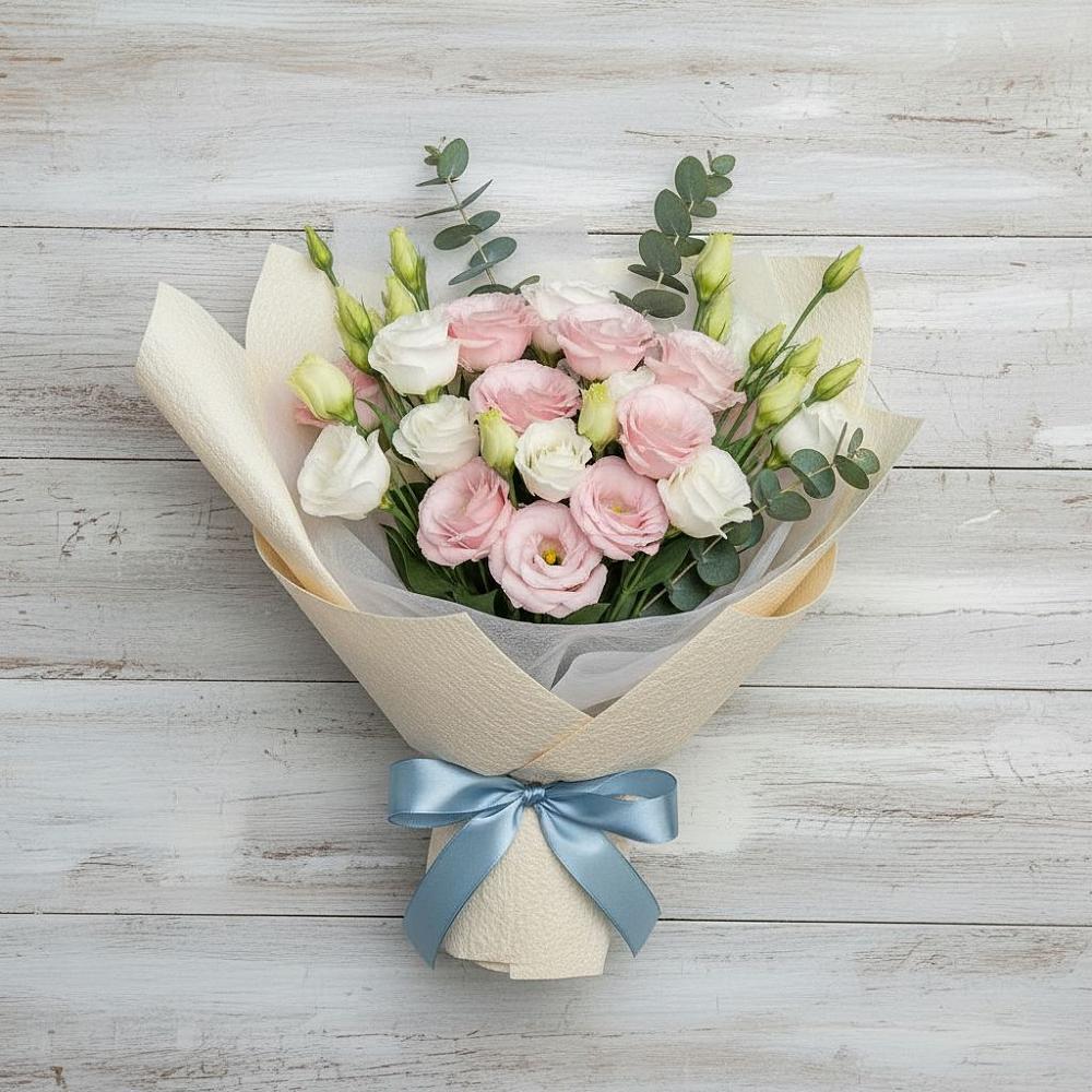 Букет цветов из: Лизиантусы в Голубое